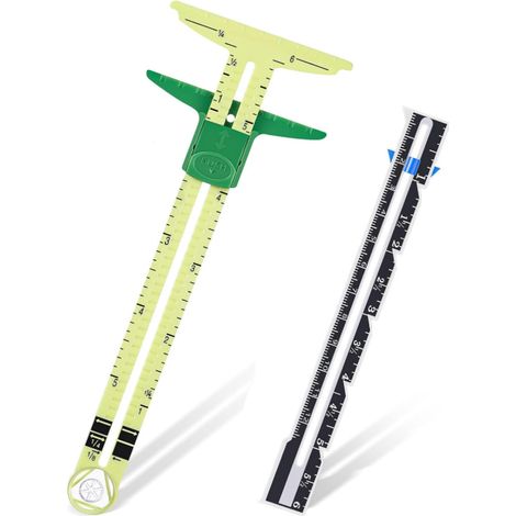 Include due strumenti di misurazione per cucito con calibro scorrevole: righelli da cucito a forma di T in acciaio inossidabile. (1/5)