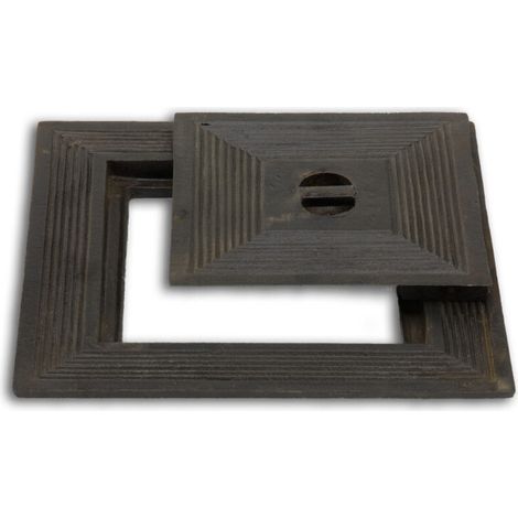 Couvercle Regard Inspection - Fonte Grise A15 - 30 x 30 cm - 20 mm - Pour Espaces Verts Trottoirs Piétons
