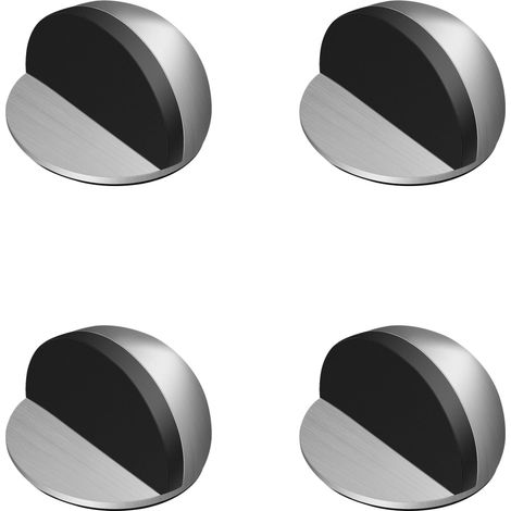 Juego de 4 topes de puerta, base de acero inoxidable, almohadilla de goma, agarre firme, suelo liso. (1/5)