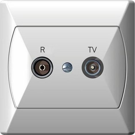 Akcent RTV Antennenanschlussbuchse 2,5-3 dB weiß GPA-AK/00 (1/2)