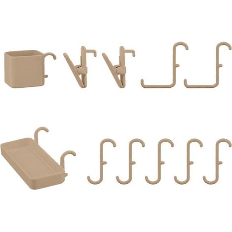Crochet de rangement mural en bois pour panneau perforé, accessoires de fixation pour étagère miniature, support mural robuste, lot de crochets pour organisation d'outils et décoration. (1/5)