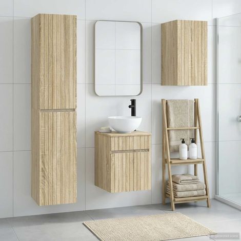 vidaXL Bathroom Furniture Set 3 pcs Sonoma Oak 33 x 34.5 x 160 cm (1/5)
