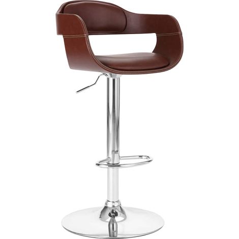 vidaXL Tabouret de bar Marron Similicuir (1/5)