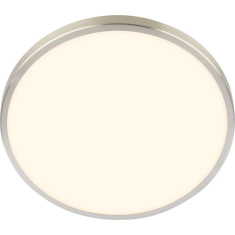 Briloner NOBRE Lampada da soffitto a LED, coprifaro decorativo, luce bianca calda, nichel opaco, Ø24 x 6 cm