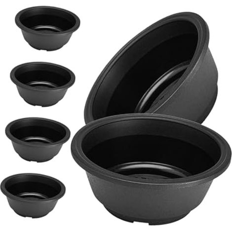 Ensemble de 6 pots de fleurs en plastique pour plantes succulentes d'intérieur, de taille moyenne, compacts et décoratifs, convenant à une utilisation au bureau et au jardin, idéaux pour l'aménagement (1/5)