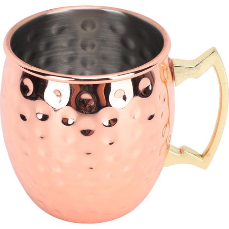 Moscow Mule Edelstahlbecher 500ml, leicht zu reinigen, ideal für Cocktails und Kaltgetränke (1/5)