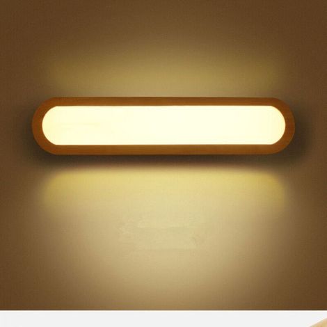 Nordic LED wall light in solid wood for bedroom, hallway, staircase, creative square wooden reading lamp, interior decoration (1/5)