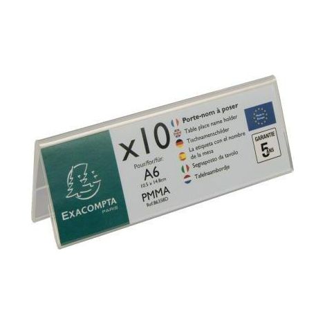 EXACOMPTA Tischnamensschild Exacompta Office Exacryl 15 x 5 x 14 cm (B x H x T) Acryl kristall 10 St./Pack.