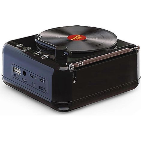 Manovo Tragbarer Bluetooth-Lautsprecher Mini-Musik-Basslautsprecher Schwarz--