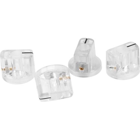 4 Boutons de Pédale Effet Transparents avec Design à Fente - Accessoire Instrument Facile à Utiliser (1/5)