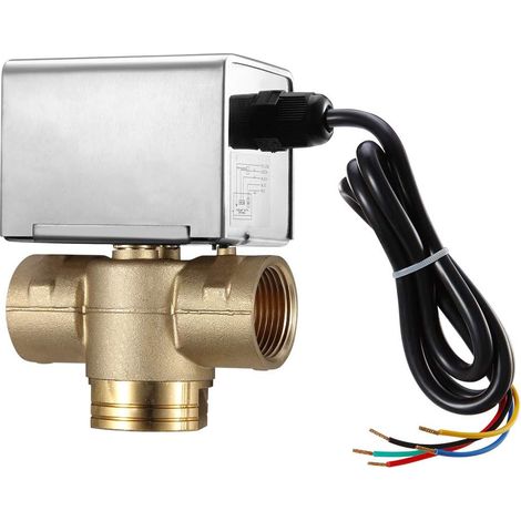 Motorized Zone Valve with Extra Micro Switch, 3-Way, DN25, Normally Closed, 230 VAC (1/5)