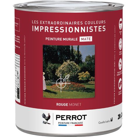 PEINTURE MURALE MATE ROUGE MONET  2L  - PERROT (1/3)