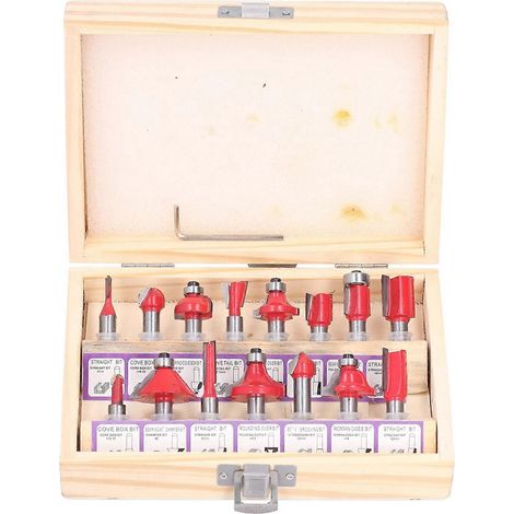 15-teiliges Fräser-Set aus legiertem Stahl – robustes, langlebiges und hitzebeständiges Schneidwerkzeug für Heimwerkerprojekte
