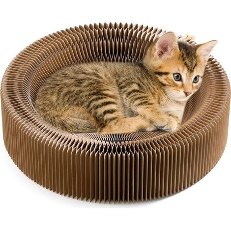 Katzenkratzbaumkorb – Hochdichte Wabenpappe – 50 cm Durchmesser – Faltbar und tragbar – Für Sofas im Innenbereich – 1 Stück (1/5)