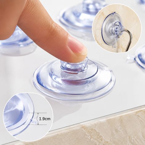 Lot de 12 ventouses à tête de champignon, ventouses de remplacement en PVC transparent pour verre et carreaux, 2 pouces. (1/4)