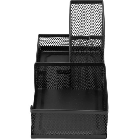 Organiseur de stylos multifonction à 3 compartiments, stable, durable et robuste, en métal, style classique, petit format, idéal pour le bureau.
