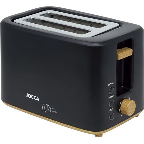 Grille-Pain 2 Tranches 700W 7 Niveaux de Brunissage Noir