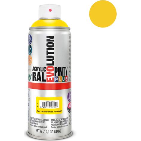 Peinture Aérosol Jaune Colza Séchage Rapide, Haute Résistance, Couleur Vive - Pinty Plus (1/3)