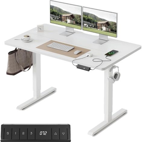 FEZIBO Elektrischer Höhenverstellbarer Schreibtisch 100x60cm Steh-Sitz Tisch (1/5)