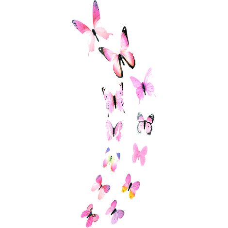 Autocollants Muraux Papillon - Autoadhésifs Vinyle Non Toxique - Luminiscent la Nuit - Pour Chambre Enfant Mur ou Fond TV - Lot de 48 (1/5)