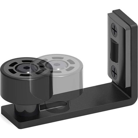 Rail de sol pour porte coulissante - - Réglable - Fixé au mur - Double rail inférieur - Noir - 1 pièce (1/5)
