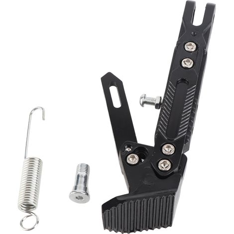 CNC-gefräster Motorradständer aus schwarzem Aluminium, verstellbarer Seitenfuß [Motorradzubehör] + [Seitenhalterung] (1/5)
