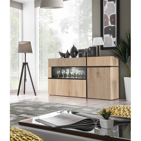 Buffet "Cross" - Beige - L 150 x H 90 x P 45 cm - Livraison gratuite