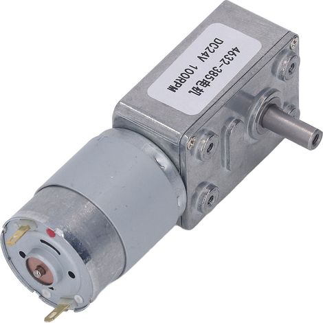 Turbo-Schneckengetriebemotor, 100 U/min, Aluminiumlegierung, Messing, reversibel, selbsthemmend, Untersetzungsmotor, 24 V DC (1/5)