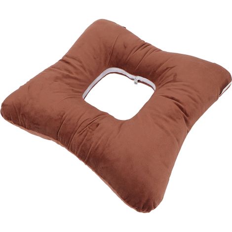 Coussin anti-hémorroïdes large brun, soulage la pression, coussin de soin lavable et amovible pour plaies de lit, réducteur de douleur. (1/5)