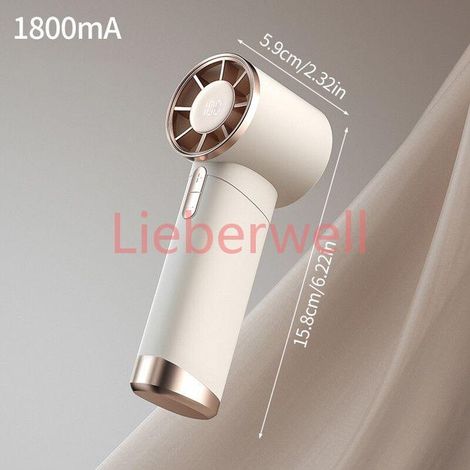 Mini ventilateur portatif sans lame ventilateur à main Rechargeable USB ventilateurs personnels portables à grande , Beige 1800mA