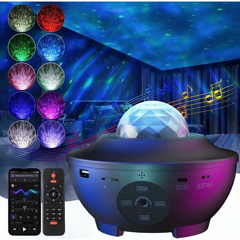 Proiettore, proiettore di stelle con telecomando a colori variabili, altoparlante musicale Bluetooth, timer, luce notturna a LED, cielo stellato con onde oceaniche per neonati, camerette, palcoscenico