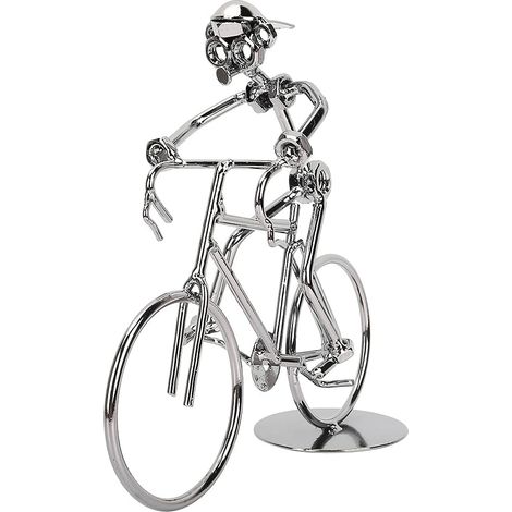 Fahrradmodell, Vintage-Radfahrerfigur, Fahrradornament, Fahrradmodell-Sammlung aus Metall, künstlerische Skulptur, Dekorationsfigur für Radsportbegeisterte