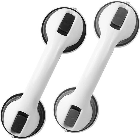 Barres d'appui de salle de bain à ventouses, lot de 2 barres de 30 cm pour personnes handicapées, barres d'appui portables, barres d'appui de sécurité pour douche-AquaForge (1/5)