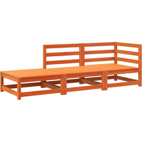 Maison Exclusive - Gartensofa mit Fußhocker 2-Sitzer Wachsbraun M