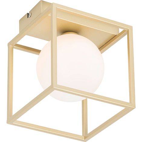Design Ceiling Light Gold with White Glass - Aniek (1/4)