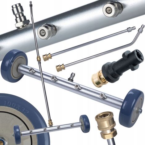 Lancaroll KarchBay ProJet 275  Lancia sottocarro su ruote + adattatore a baionetta da 1/4"  Per idropulitrici Karcher K2-K7  4 ugelli  Connettore rapido  Design mobile