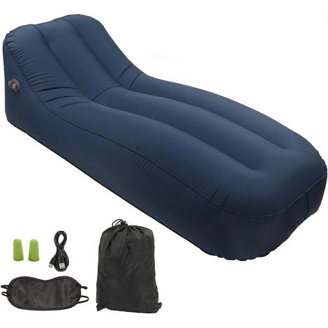 Canapé gonflable automatique à 1 bouton, matelas pneumatique épais et portable pour camping et pique-nique, bleu royal (1/5)