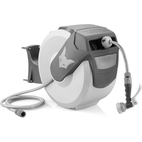 Avvolgitubo automatico da parete con tubo acqua flessibile 30 m Grigio FUXTEC FX-WSA30G (1/5)