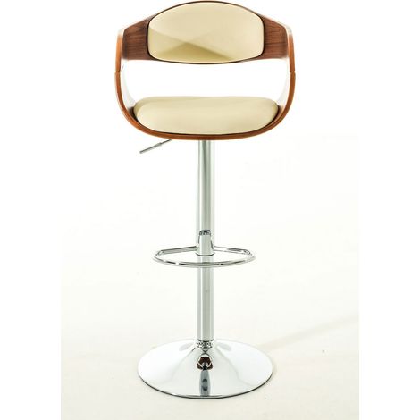 Lot de 2 tabourets de bar Kingstone similicuir Noyer / Crème (1/5)
