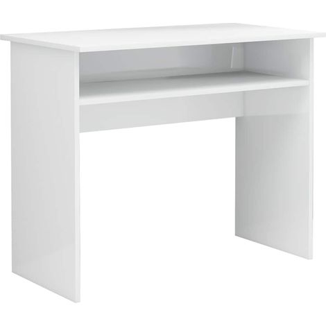Maison Exclusive - Scrivania Bianco Lucido 90x50x74 cm in Legno Multistrato (1/5)
