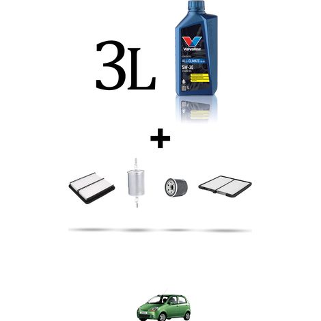 Kit tagliando 4 FILTRI e 3L OLIO compatibile con Chevrolet Spark 0.8 37kw dal 2005 (1/5)