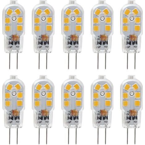 Green Mobility-Ampoule LED G4 12V, 1W Equivalent 10W Halogène Lampe, Pas De Scintillement 200LM, Blanc Chaud 3000K, 360° Angle de Faisceau, Non-Dimmable, Pack de 10 (1/5)