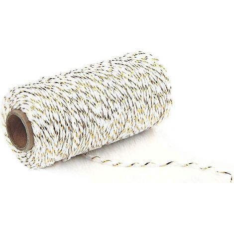 Ficelle de cuisine en coton de 1,5 mm de diamètre et 90 m de long, idéale pour les loisirs créatifs, le jardinage ou l'emballage cadeau. (1/3)