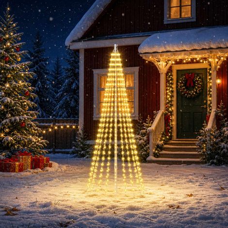 vidaXL Christmas Tree Light with Spikes 500 LEDs Warm White and (1/5)