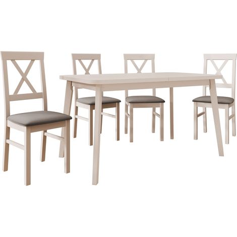 Conjunto de mesas y sillas para comedor Victorville 373 , 75x80x140cm, Diámetro: 0, Número de asientos: 4, Estilo: Contemporary