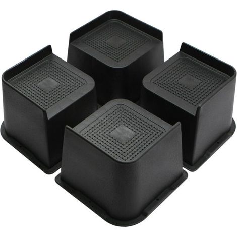 Rehausseurs de meubles, lot de 4, 10,2 cm, forme en L, blocs de surélévation pour lit, canapé, bureau, table, étagère, rehausseurs de chaises, rehausseurs de canapé, supports de levage pour meubles ju (1/5)