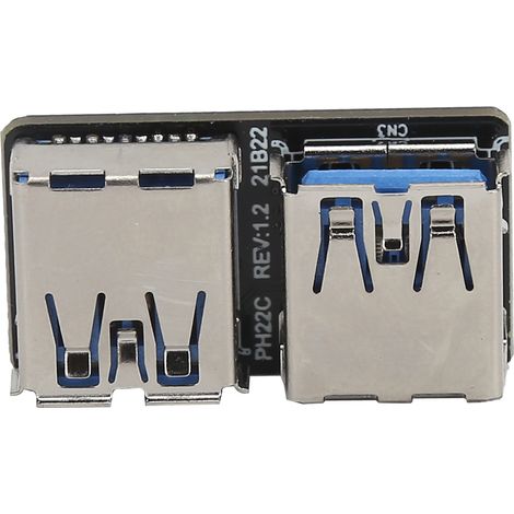 Adaptateur USB 3.0 20 Pins vers 2 Ports Femelle, Convertisseur pour Carte Mère 19 Pins (1/5)