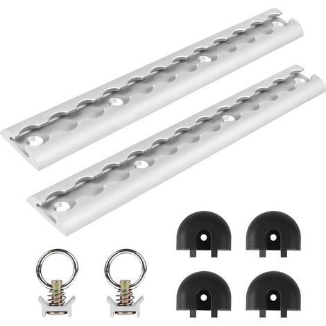 2pcs Rail Aero 30cm Argent, en Aluminium Anodisé, Anti-UV (1/5)