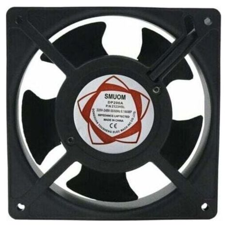 Ventilateur axial pour cassette de cheminée, insérable, haute température, de pales métalliques, silencieux et universel. 120 x 120 x 38 mm. - (1/4)