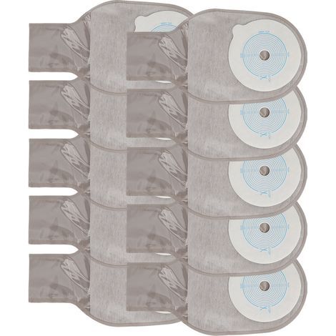 10 sachets jetables pour colostomie avec filtre à charbon actif et fermeture à clip, idéaux pour iléostomie (1/5)